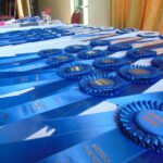 An endless sea of blue ribbons to hand out