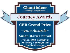 Blue Badge for the 2017 Journey Grand Prize Win of Susan Marie Conrad's Book Inside