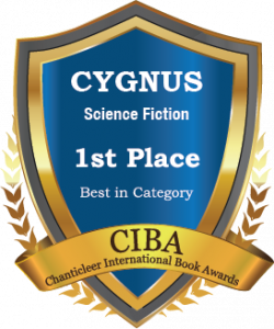 Cygnus Book Awards Science Fiction 1st Place Blue and Gold CIBA Badge