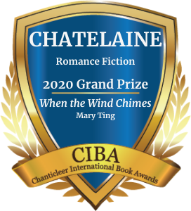Blue and Gold Grand Prize 2020 Chatelaine Badge for When the Wind Chimes by Mary Ting