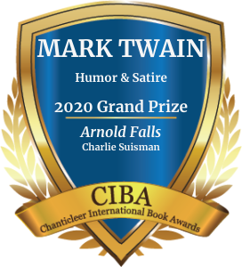 Blue and gold Grand Prize Winner in Mark Twain Awards for Arnold Falls by Charlie Suisman