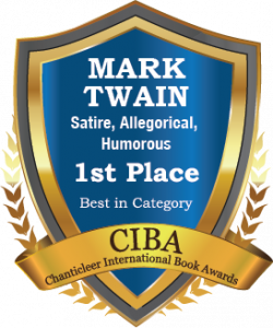 Blue and Gold Mark Twain First Place Winner Badge for Best in Category