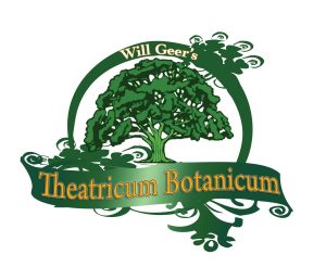 A Green tree encircled by the words "Will Greer's Theatricum Botanicum"