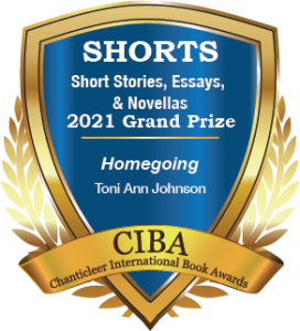 Blue and Gold Grand Prize Badge for the Short Novella Homegoing by Toni Ann Johnston