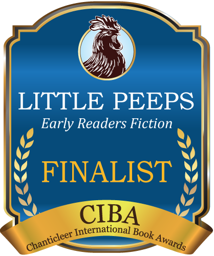 Blue and Gold badge for the finalists of the Little Peeps awards for early readers