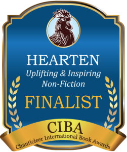 Blue and Gold badge for the finalists of the Hearten award