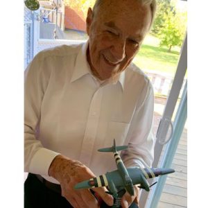 Dave Mason and his model plane