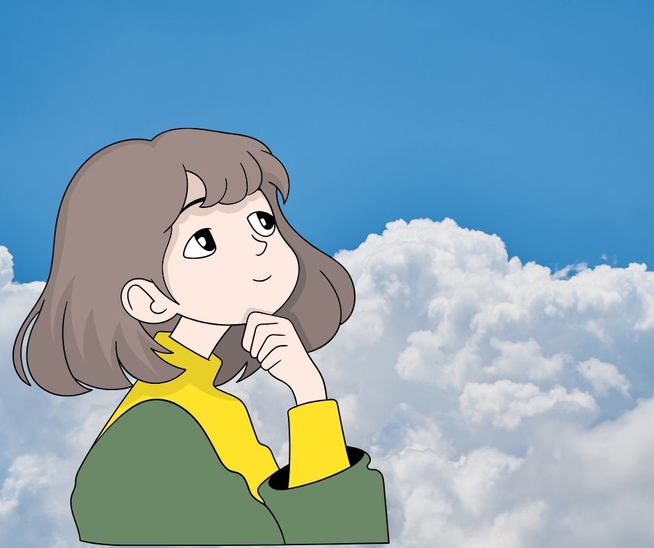 Clouds, thinking, cartoon