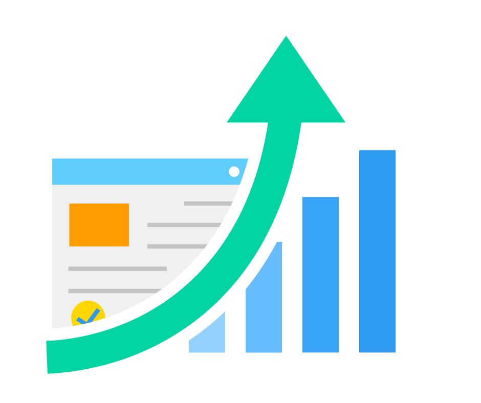 Graphs, arrows, blue, green