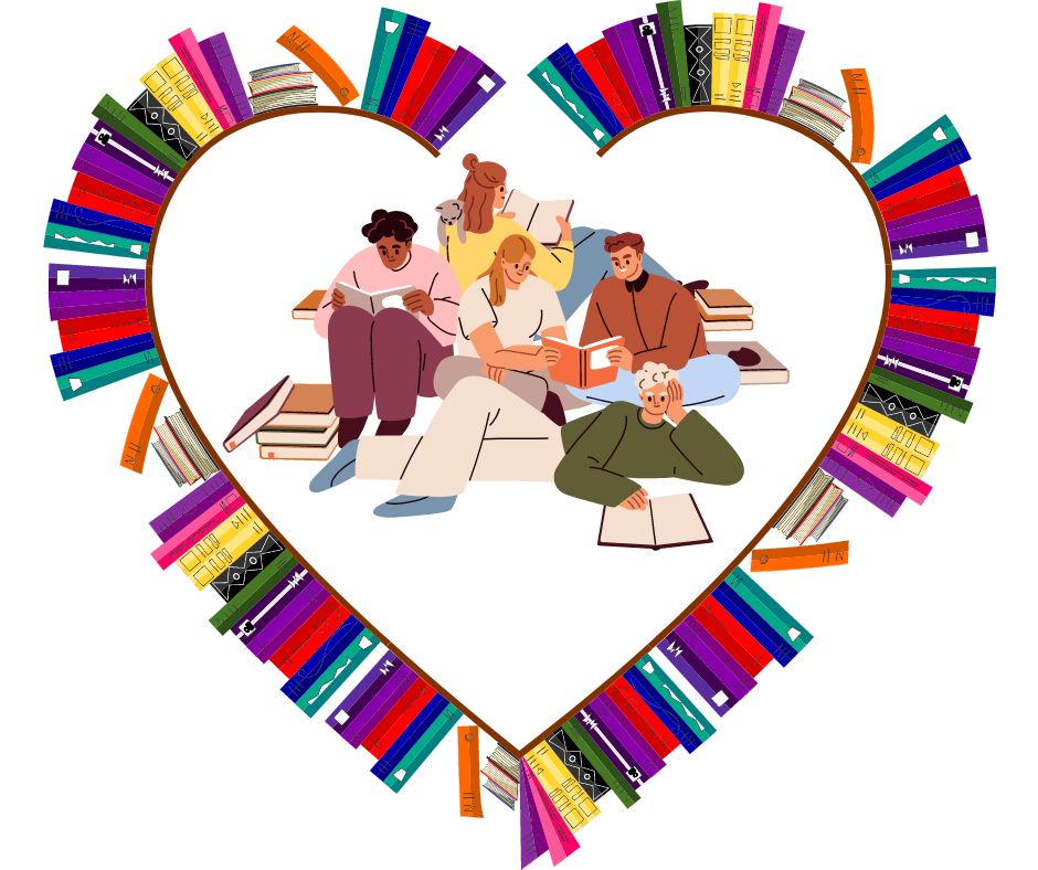 people, heart, books, colors