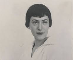 Ursula Le Guin, black, white, bowl cut, 