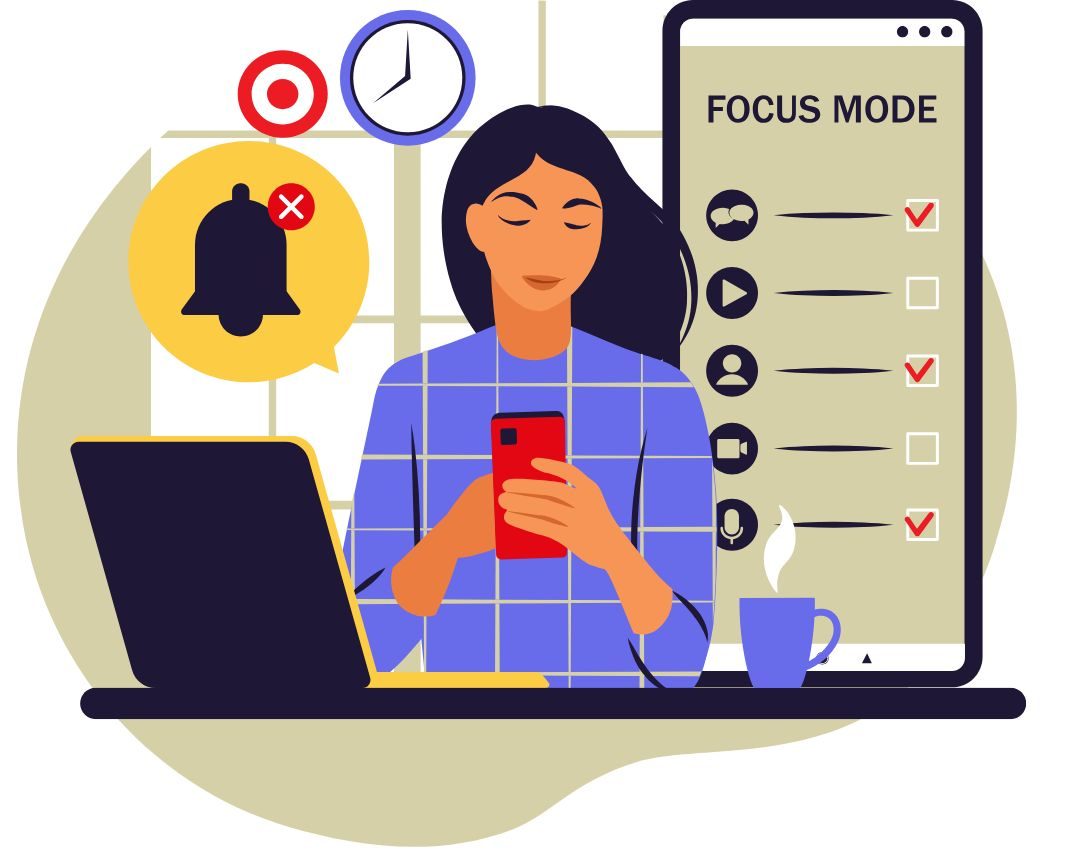 target, bell, computer, list, woman, cell phone