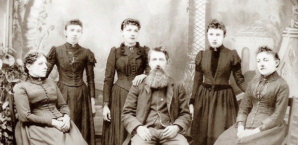family, image, beard, Victorian, black, white