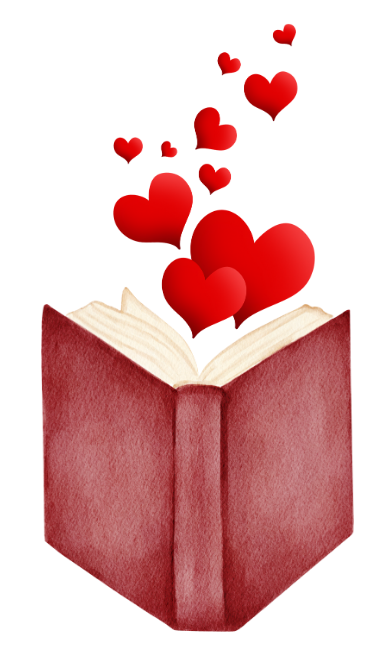 Hearts, floating, book, red