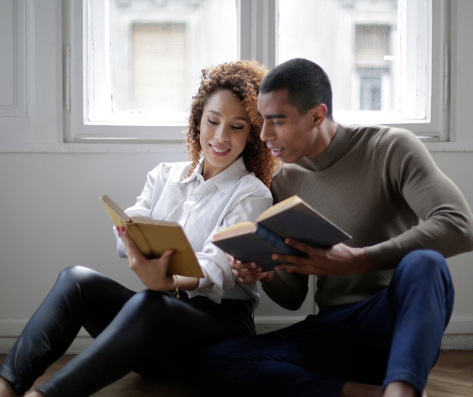 Couple reading together