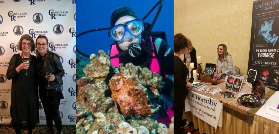 SCuba diving, Kim Hornsby, writers conference, author's table