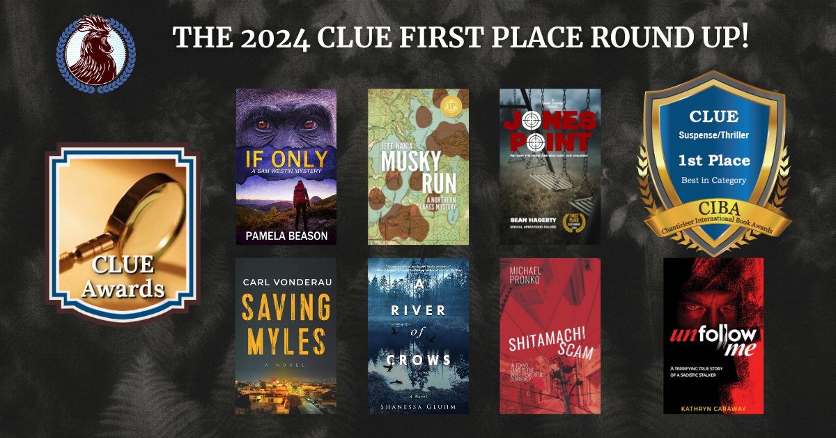The Clue Book Awards for Thriller/Suspense First Place Round Up from 2024