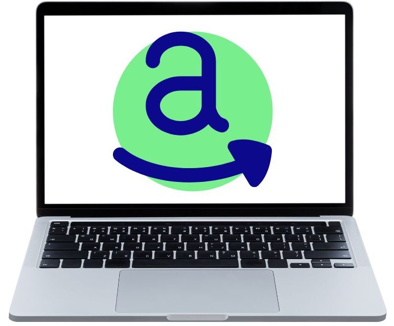 Amazon, computer, green, blue, laptop