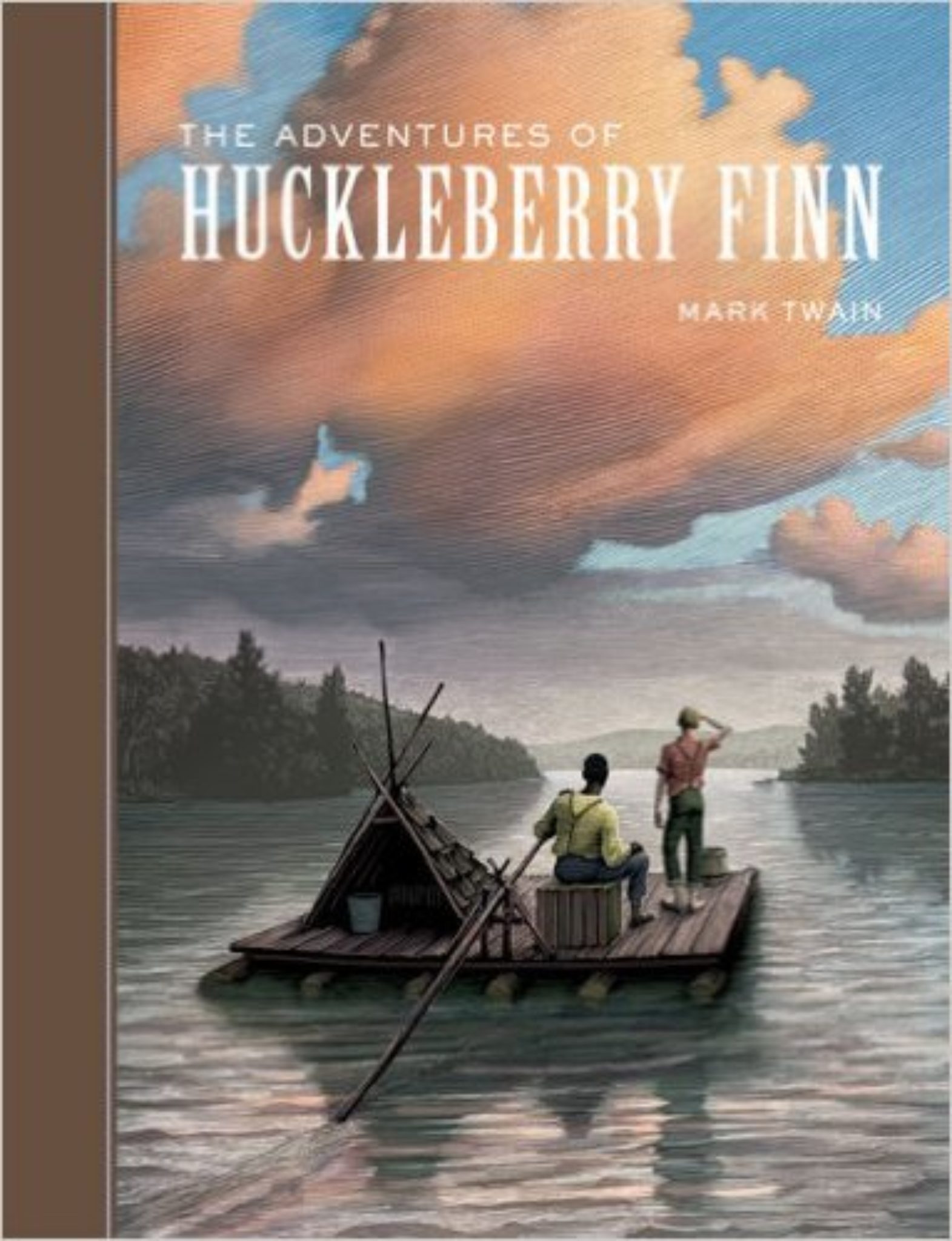 Huckleberry Finn, Mark Twain, sky, river, raft
