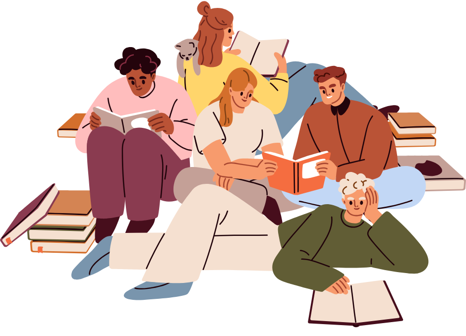 people, reading, readers, books, pans, men, women