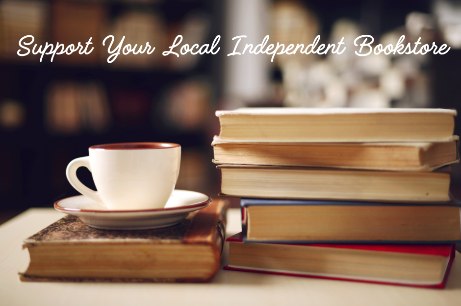 Bookstore, books, coffee cup