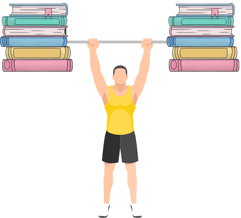 Books, lifting, man, dead lift