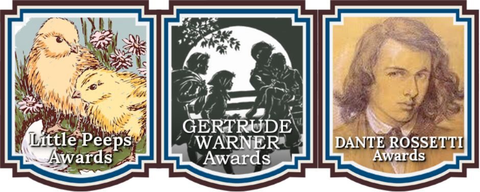 Little Peeps, Gertrude Warner, Dante Rossetti, badges, ciba